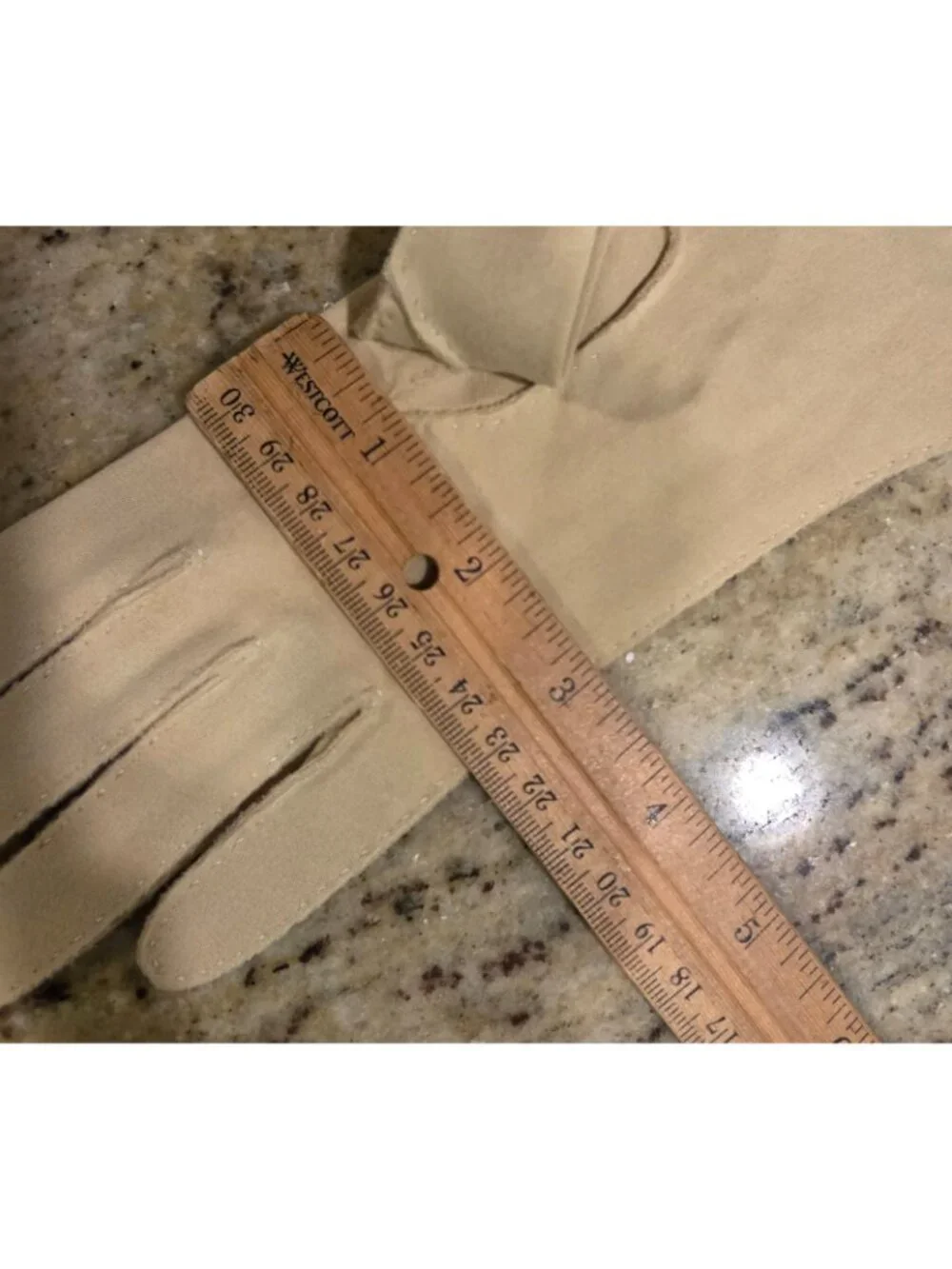 New! Vintage Women Size S/M 6.5 Beige Cotton Beaded Formal Gloves Art Noveau...